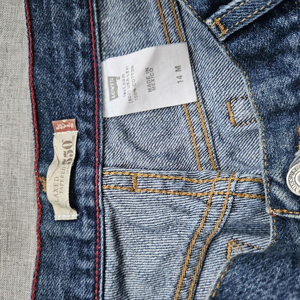 Y2K Levi's 550 Relaxed Fit Jeans Womens 14M Blue Denim High Rise Tapered Leg 28" - Picture 2 of 13